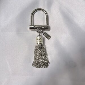 Coach Tassel Key Fob Purse Charm Silver